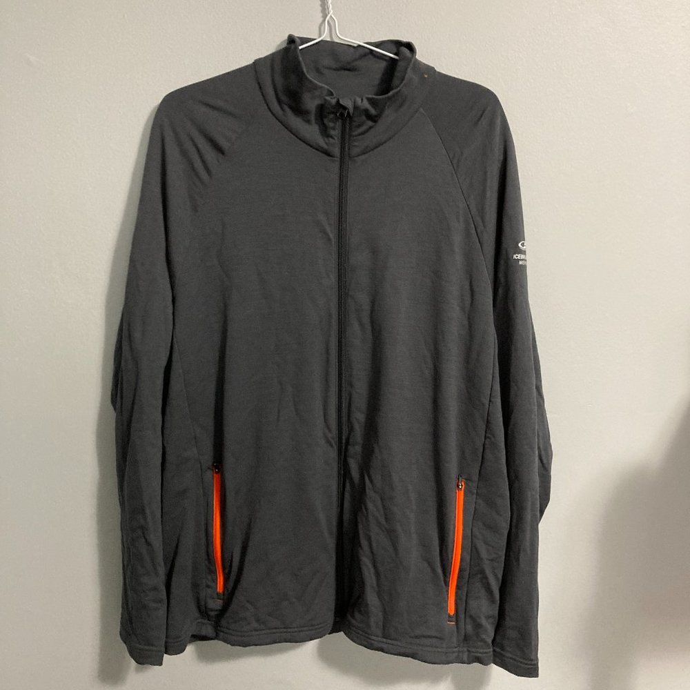 Icebreaker Merino Wool Blend Zip Up Grey Sweater Size Xl